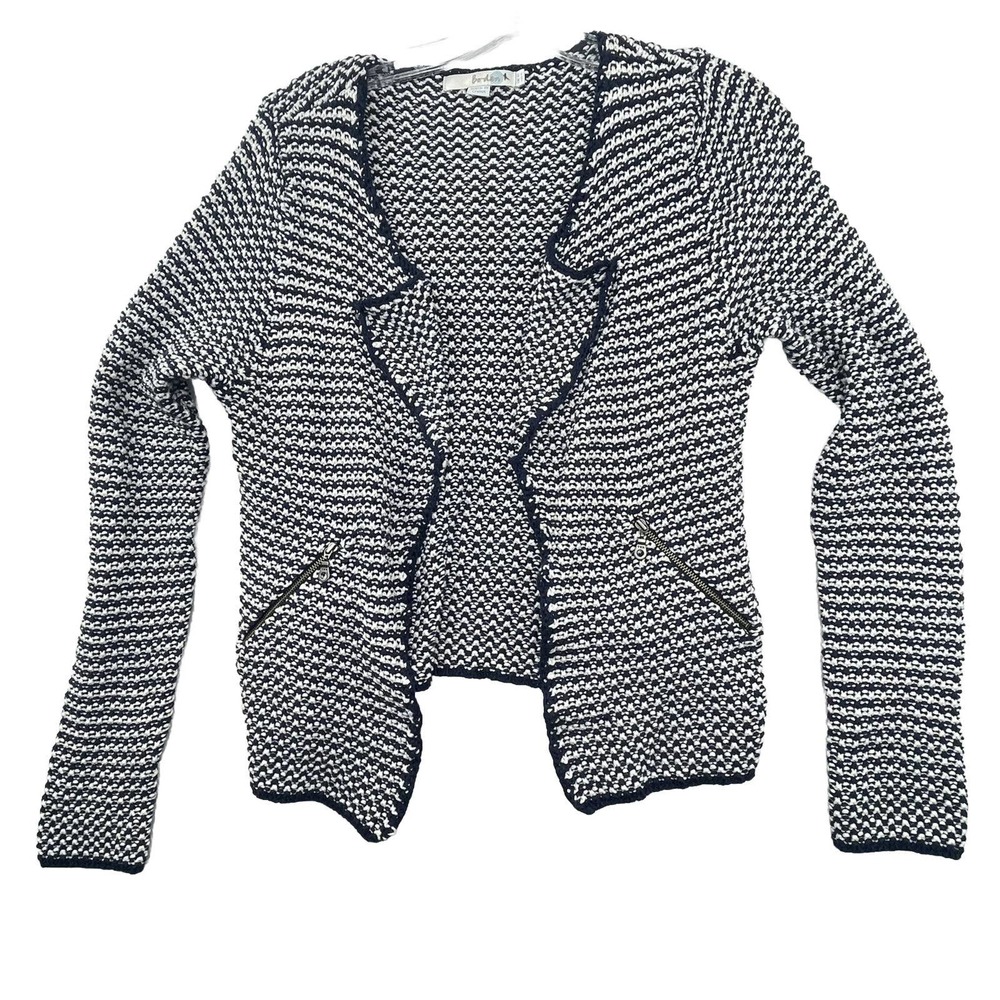 Boden Preppy Blazer Womens Size US 6 UK 10‎ Navy Blue & White Striped Open Front